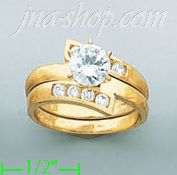 14K Gold High Polished Ladies' CZ Ring