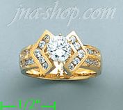 14K Gold High Polished Ladies' CZ Ring