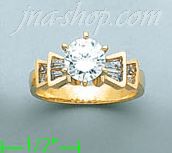 14K Gold High Polished Ladies' CZ Ring