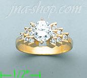 14K Gold High Polished Ladies' CZ Ring