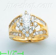 14K Gold High Polished Ladies' CZ Ring