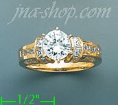 14K Gold High Polished Ladies' CZ Ring