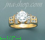 14K Gold High Polished Ladies' CZ Ring