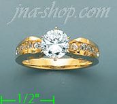 14K Gold High Polished Ladies' CZ Ring