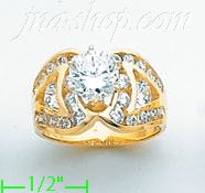 14K Gold High Polished Ladies' CZ Ring