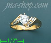 14K Gold High Polished Ladies' CZ Ring