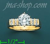 14K Gold High Polished Ladies' CZ Ring