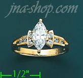 14K Gold High Polished Ladies' CZ Ring