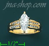 14K Gold High Polished Ladies' CZ Ring