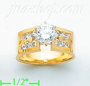 14K Gold High Polished Ladies' CZ Ring