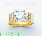 14K Gold High Polished Ladies' CZ Ring