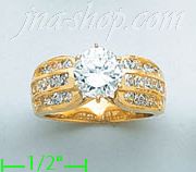 14K Gold High Polished Ladies' CZ Ring