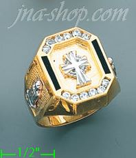 14K Gold Men's CZ Ring