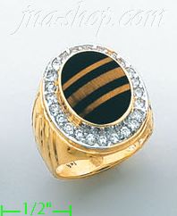 14K Gold Men's CZ Ring