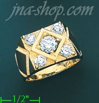 14K Gold Men's CZ Ring