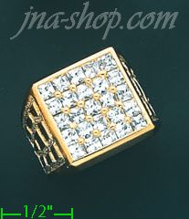 14K Gold Men's CZ Ring