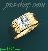 14K Gold Men's CZ Ring