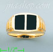 14K Gold High Polished Onyx Ring