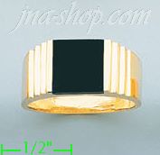 14K Gold High Polished Onyx Ring