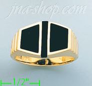 14K Gold High Polished Onyx Ring