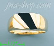 14K Gold High Polished Onyx Ring