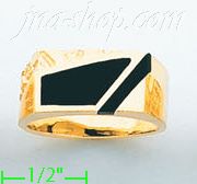 14K Gold High Polished Onyx Ring