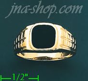 14K Gold High Polished Onyx Ring