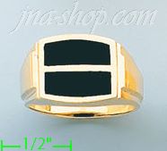 14K Gold High Polished Onyx Ring