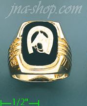 14K Gold Men's Onyx Ring