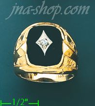 14K Gold Men's Onyx Ring