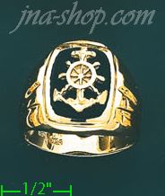 14K Gold Men's Onyx Ring