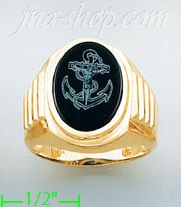 14K Gold Men's Picture Ring