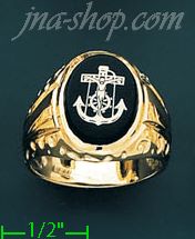 14K Gold Men's Picture Ring