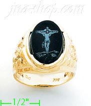 14K Gold Men's Picture Ring