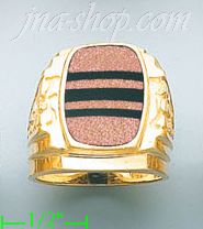 14K Gold Men's Color Stone Ring