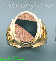 14K Gold Men's Color Stone Ring