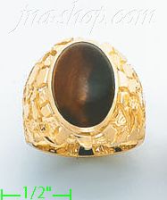 14K Gold Men's Color Stone Ring