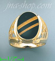 14K Gold Men's Color Stone Ring