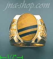 14K Gold Men's Color Stone Ring