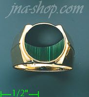 14K Gold Men's Color Stone Ring