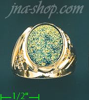 14K Gold Men's Color Stone Ring