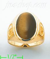 14K Gold Men's Color Stone Ring