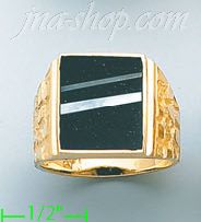 14K Gold Men's Color Stone Ring