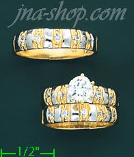 14K Gold CZ Wedding Set Rings