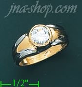 14K Gold Men's CZ Ring