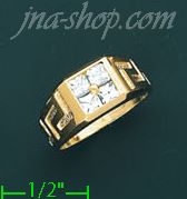 14K Gold Men's CZ Ring