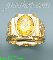 14K Gold Men's CZ Ring