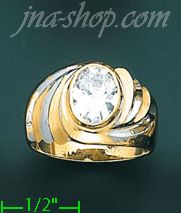 14K Gold Men's CZ Ring