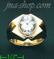 14K Gold Men's CZ Ring