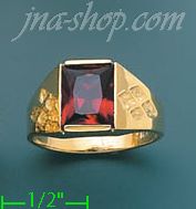 14K Gold Men's CZ Ring